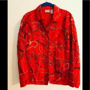 Chico’s Silk top, Size 1. Red.